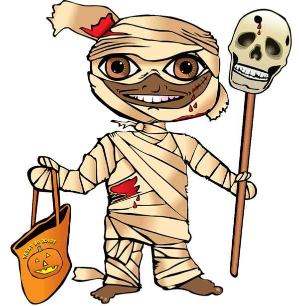 Transparent Mummy Halloween Trickortreating Boy Profession for Halloween