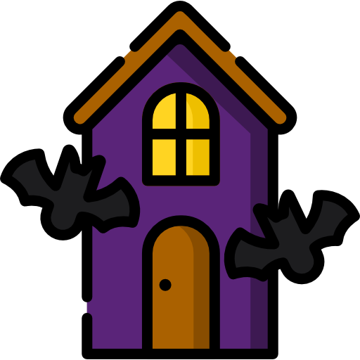 Transparent House Haunted House Ghost Yellow Purple for Halloween