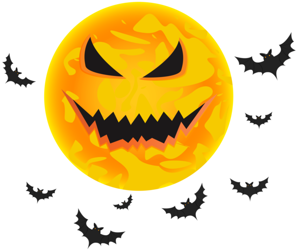 Transparent Halloween Moon Yellow Emoticon Font for Halloween
