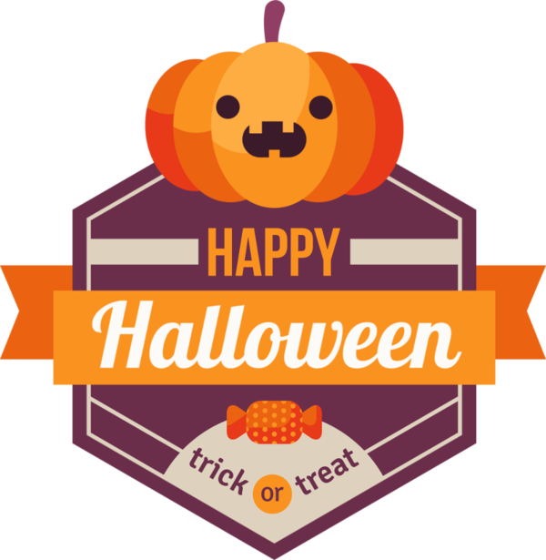 Transparent Halloween Jackolantern Holiday Logo Orange for Halloween