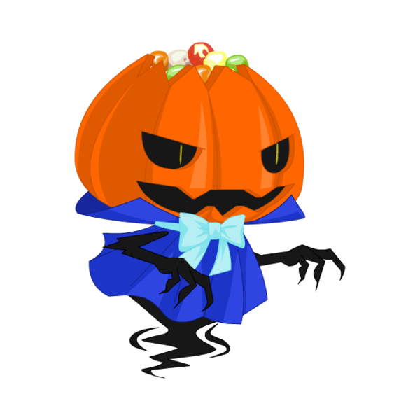 Transparent Halloween Female Male Orange Cartoon for Halloween