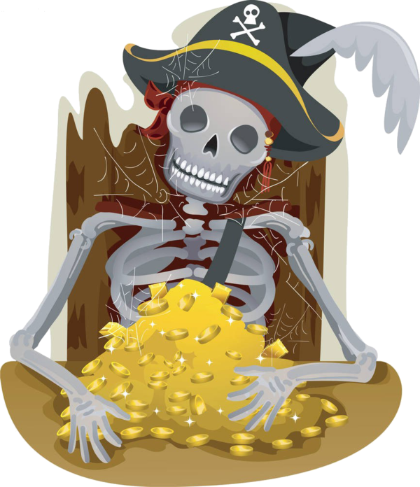 Transparent Piracy Gold Buried Treasure Food for Halloween