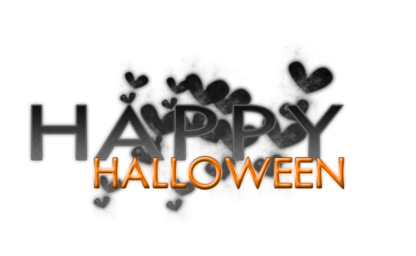 Transparent Halloween Leaf Decoupage Text Logo for Halloween