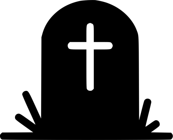 Transparent Grave Tomb Cemetery Symbol Line for Halloween