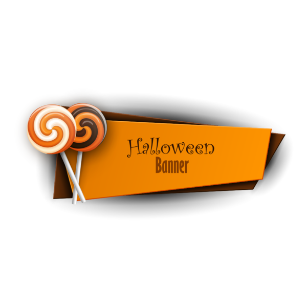 Transparent Lollipop Halloween Candy Text Orange for Halloween