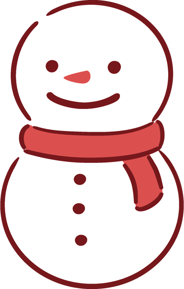 Transparent christmas Red Nose Line art for snowman for Christmas