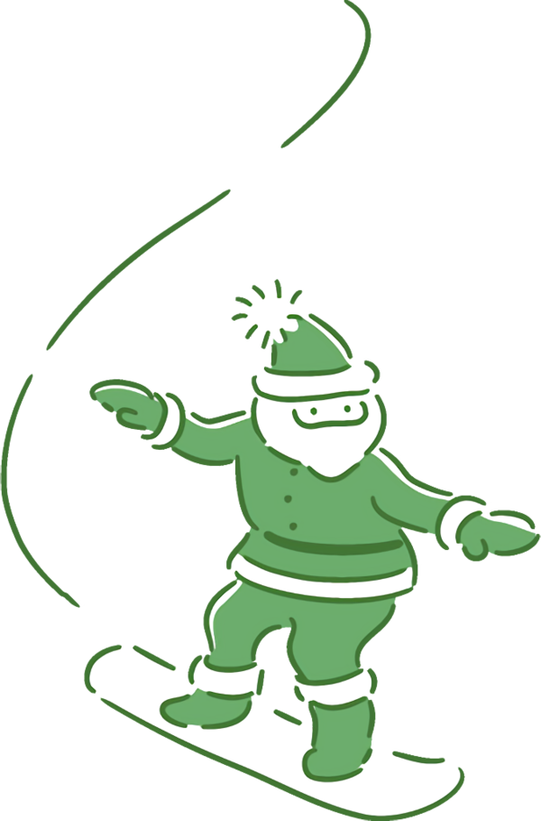 Transparent christmas Green Cartoon Recreation for santa for Christmas