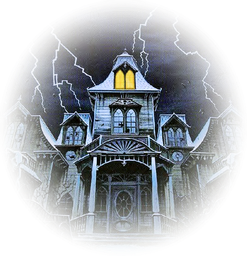 Transparent Haunted House House Ghost Building for Halloween