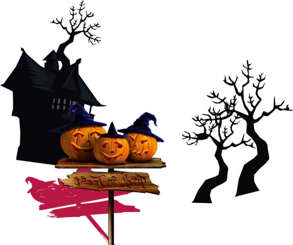 Transparent Halloween Tree Font for Halloween