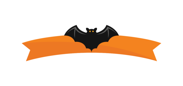 Transparent Ribbon Halloween Chart Bat Black for Halloween