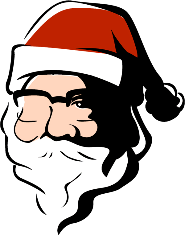 Transparent christmas Cartoon Line art Facial hair for santa for Christmas