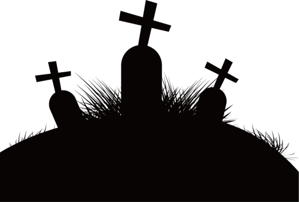 Transparent Silhouette Cemetery Halloween Symbol for Halloween