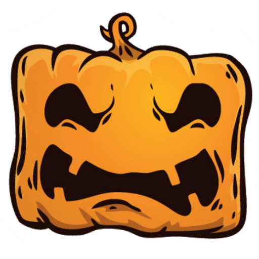 Transparent Halloween Jacko'lantern Pumpkin Yellow Orange for Halloween