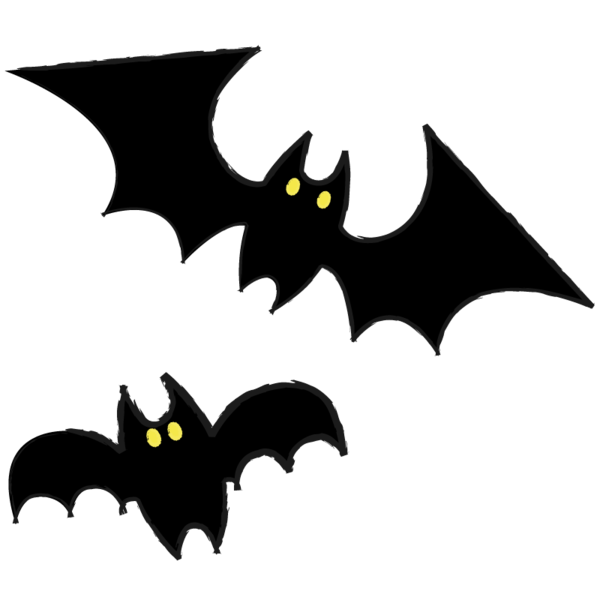 Transparent Bat Cat Silhouette Black And White for Halloween