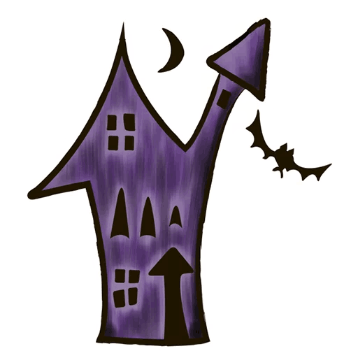 Transparent Telegram Sticker Text Purple for Halloween