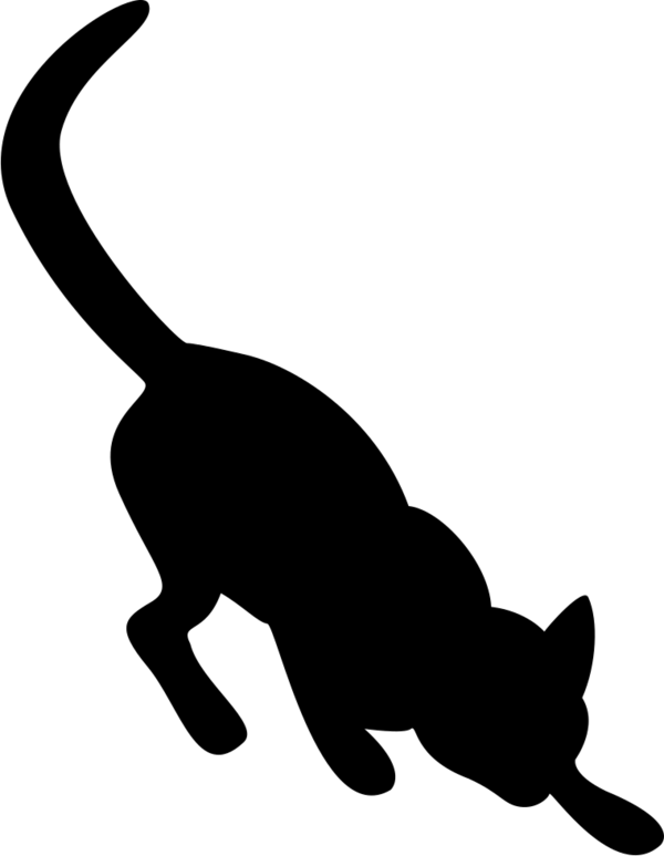 Transparent Cat Halloween Silhouette Black for Halloween