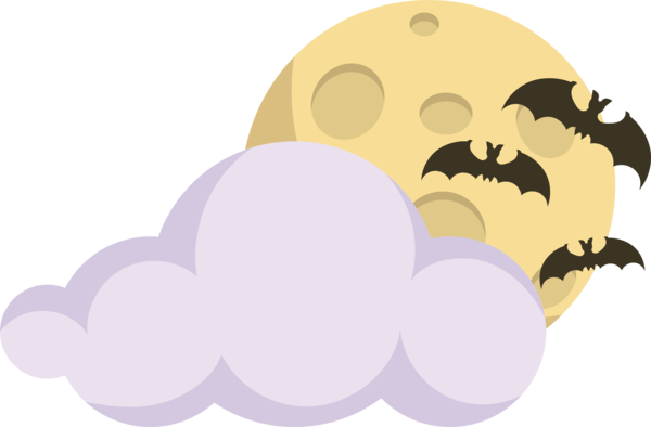 Transparent Halloween Halloween Night Cloud Purple Pattern for Halloween