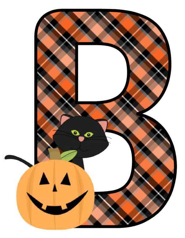 Transparent Alphabet Letter Halloween Abc Cat Tartan for Halloween
