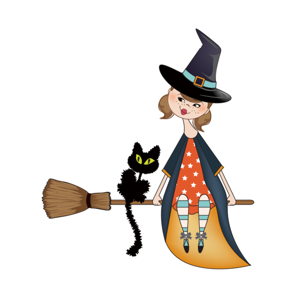 Transparent Cat Halloween Witchcraft Household Cleaning Supply Broom for Halloween