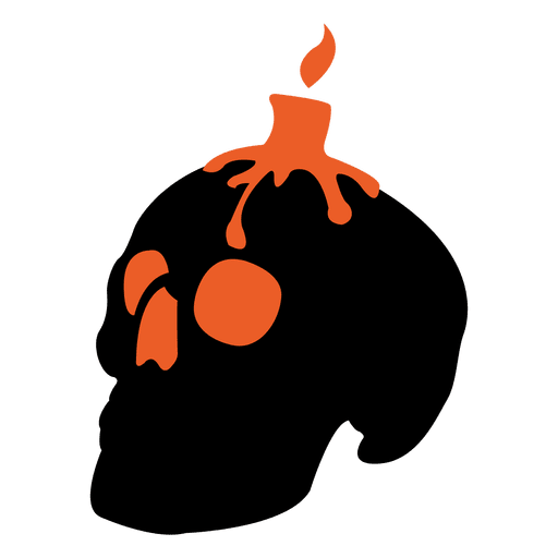 Transparent Skull Light Logo Orange Pumpkin for Halloween