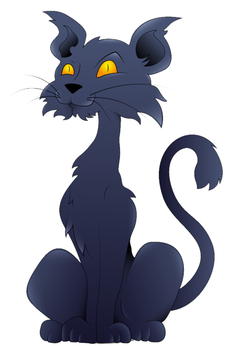 Transparent Black Cat Whiskers Russian Blue Cat Cartoon for Halloween