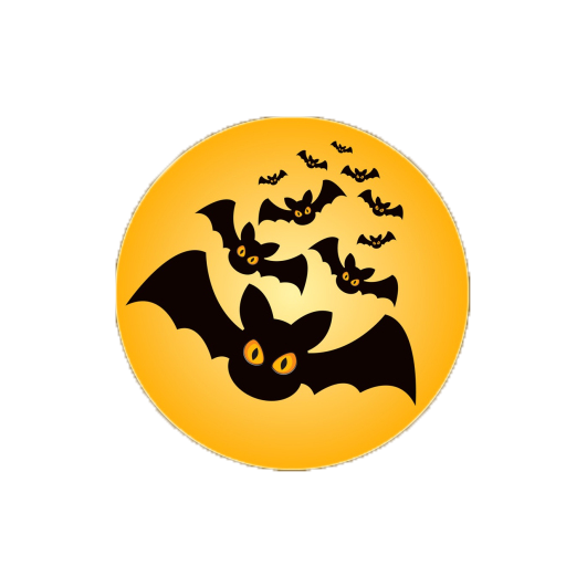 Transparent Bat Hello Kitty Moon Silhouette for Halloween