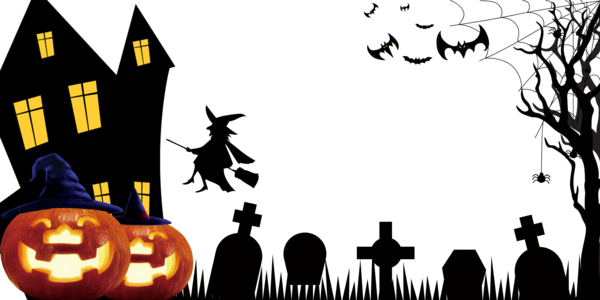 Transparent Halloween Poster Silhouette Recreation for Halloween