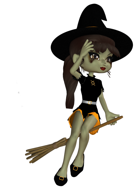Transparent Cute cartoon witch for Halloween