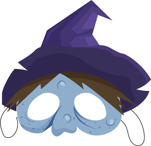 Transparent Mask Android Halloween Purple Cartoon for Halloween