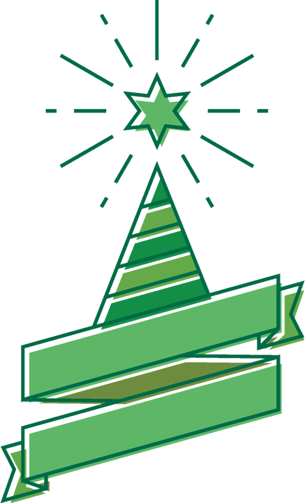 Transparent christmas Green Line Triangle for christmas ornament for Christmas