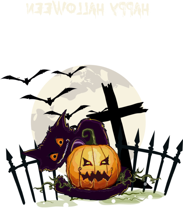 Transparent Halloween Pumpkin Wall Decal Cartoon for Halloween