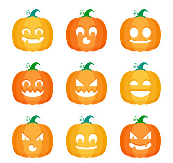Transparent Pumpkin Jack O Lantern Halloween Emoticon Font for Halloween