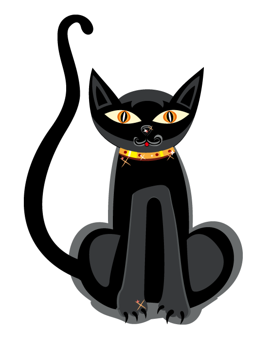 Transparent Cat Evil Black Cat Font Paw for Halloween