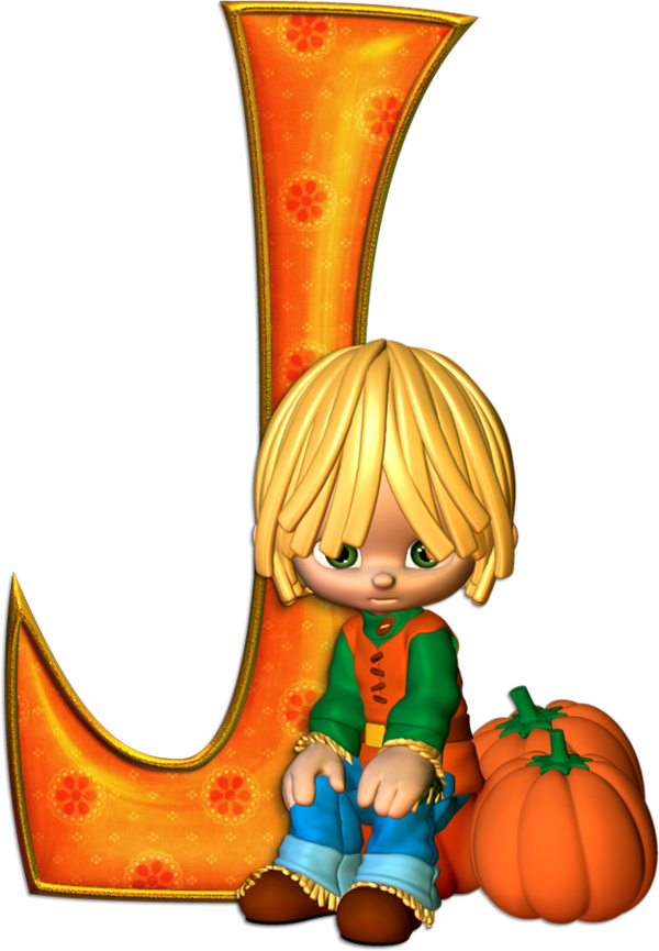 Transparent Alphabet Letter L Orange Pumpkin for Halloween