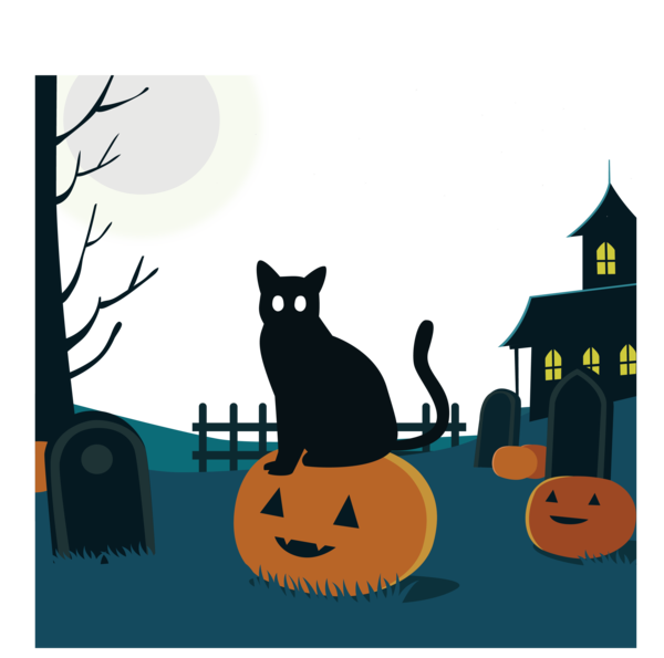 Transparent The Black Cat Cat Black Cat Pattern Halloween for Halloween