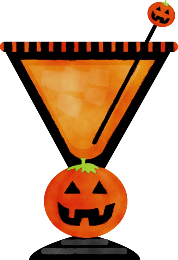 Transparent Cocktail Drink Alcoholic Beverages Orange for Halloween