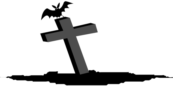 Transparent Halloween Headstone Cross Silhouette Symbol for Halloween