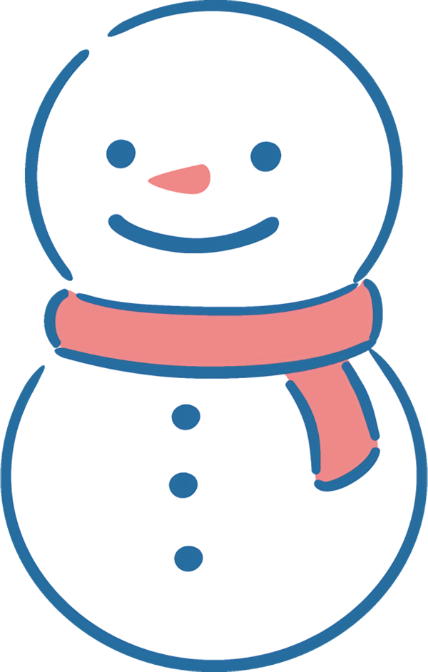 Transparent christmas Nose Smile Line art for snowman for Christmas