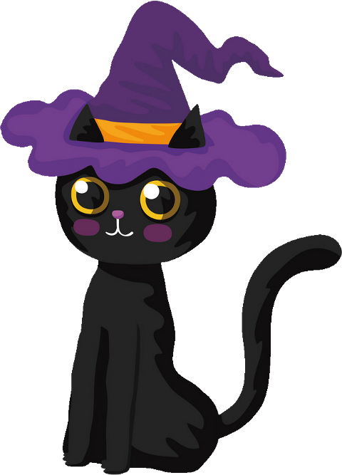 Transparent Black Cat Cat Halloween Purple Headgear for Halloween