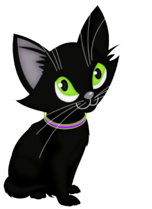 Transparent Black Cat Kitten Whiskers Cat for Halloween