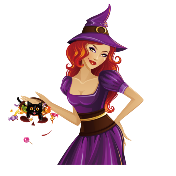 Transparent Witchcraft Halloween Magician Purple Figurine for Halloween