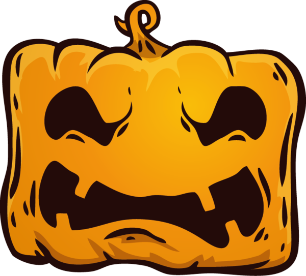 Transparent Halloween Jackolantern Pumpkin Yellow Snout for Halloween