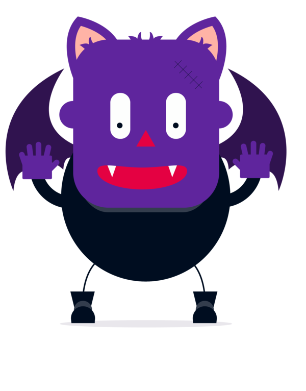 Transparent Bat Halloween Monster Pink Purple for Halloween