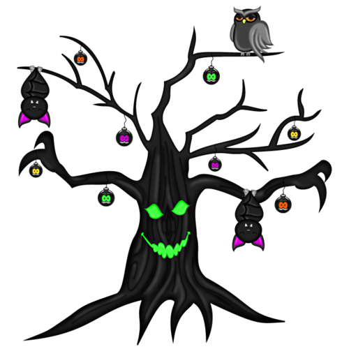 Transparent Halloween Tree Halloween Drawing Tree Purple for Halloween