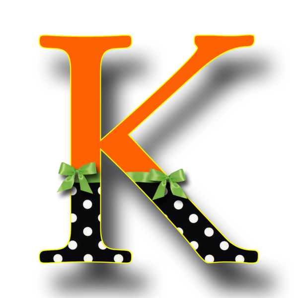 Transparent Letter Alphabet K Angle Text for Halloween