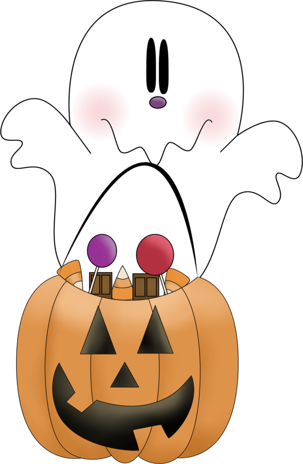 Transparent Halloween Jackolantern Ghost Trickortreat Calabaza for Halloween