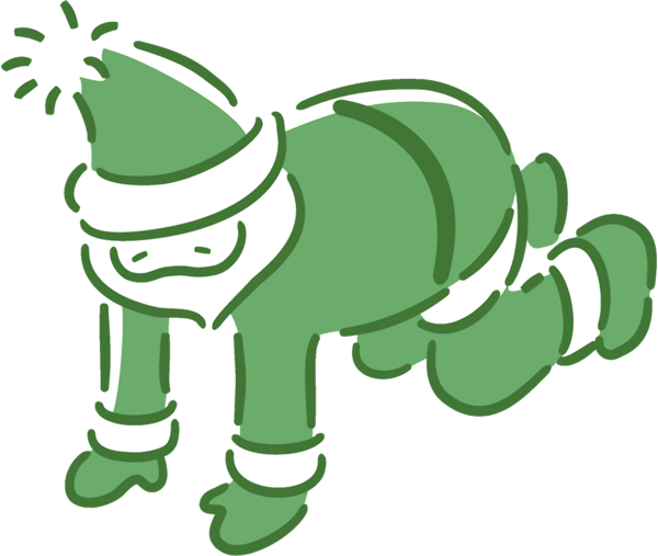 Transparent christmas Green Cartoon Plant for santa for Christmas