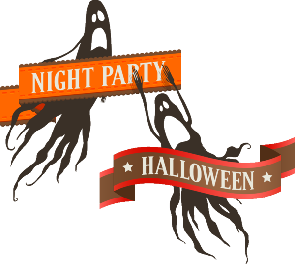 Transparent Halloween Ghost Logo Text for Halloween