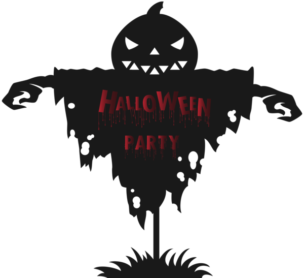 Transparent Halloween Silhouette Black And White Logo for Halloween