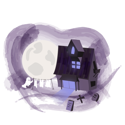 Transparent Haunted House House Halloween Purple for Halloween